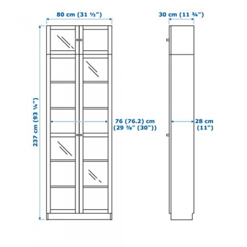 Ikea billy bookcase sizes top